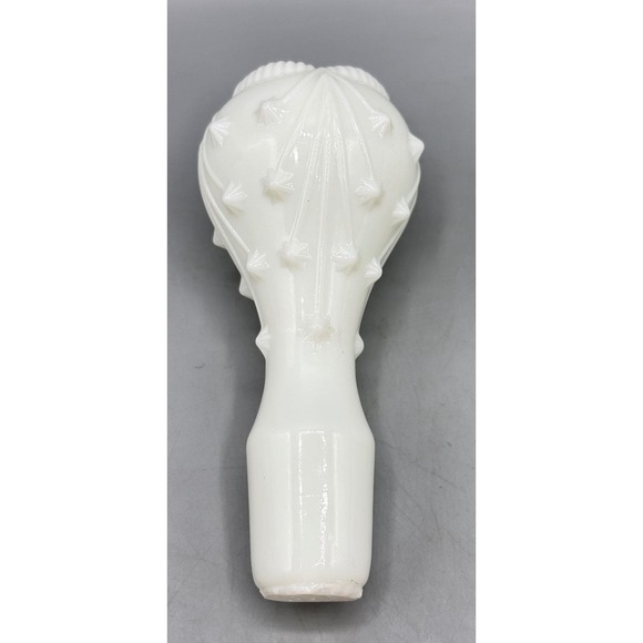 Vintage Milk Glass Decanter Stopper Spiked Hobnail Shell Top Replacement - Picture 2 of 7